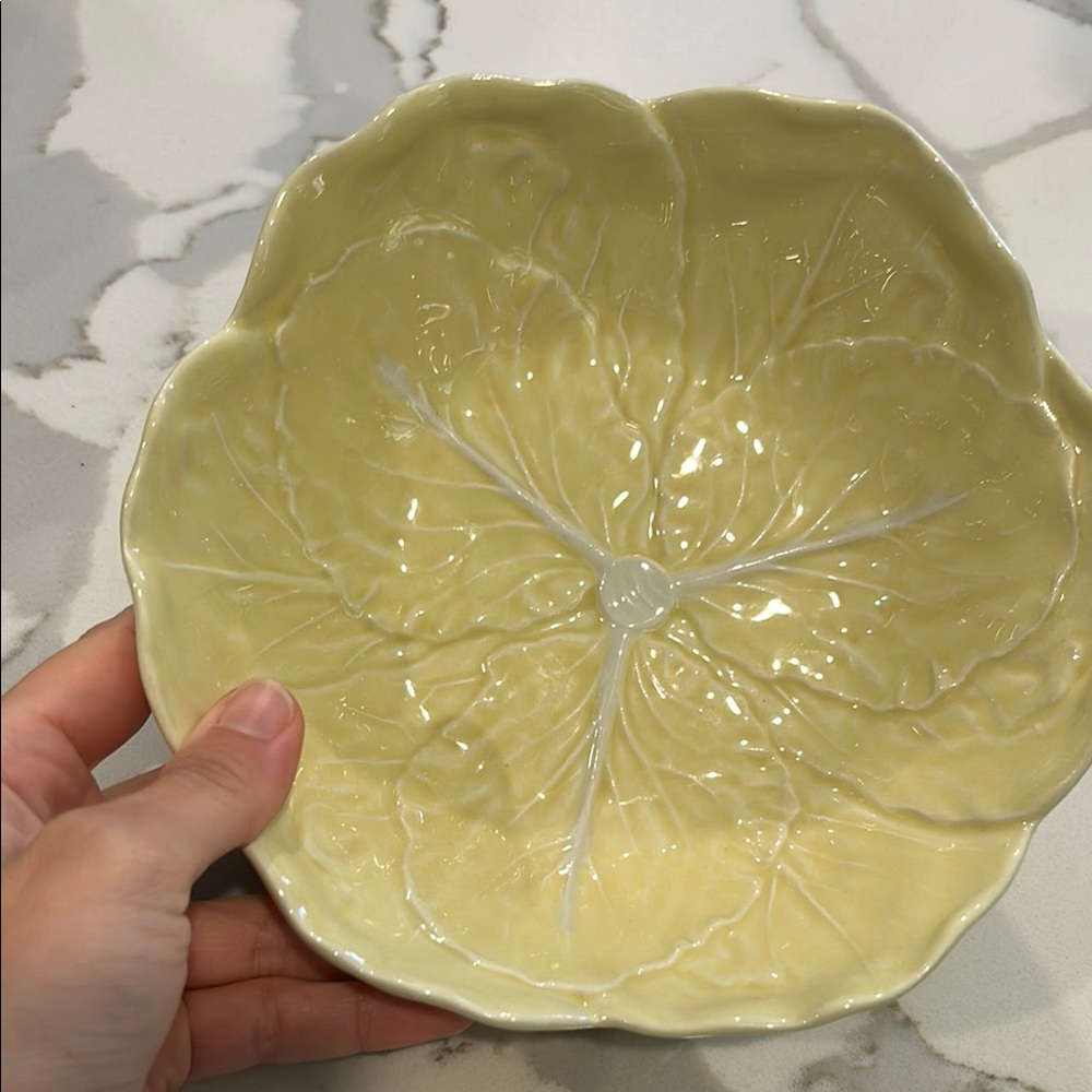 Vintage Bordallo Pinheiro Yellow Cabbage 7 inch Bowl